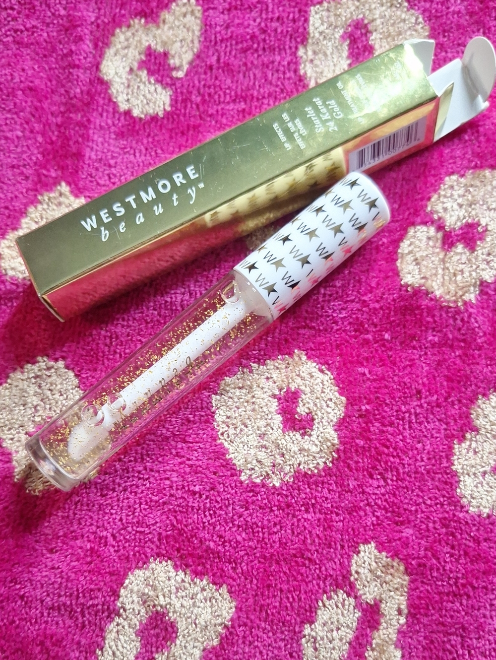 Westmore Beauty Gold Glitter Lip Gloss - Clear with Gold Flakes